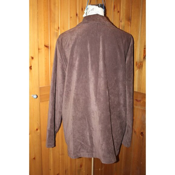Joanna Petite Zipped Velor Jacket Choclate Brown SIze PM - Picture 3 of 7